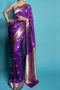 Shine Purple Colored Party Wear Banarasi Soft DORA VASTRA SY 1143