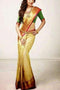 Brilliant Off White Golden Color Designer Soft silk Saree for woven