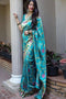 Brilliant Firoji Color Soft Silk Designer Sarees for wedding wear collection