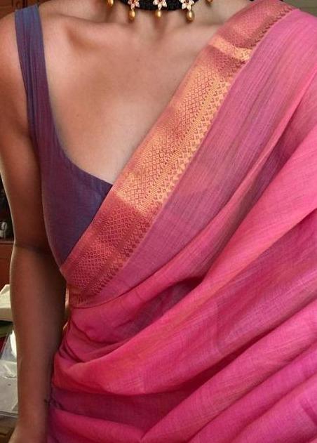 Preferable Pink Colored Soft Pure Cotton Saree SY 5314