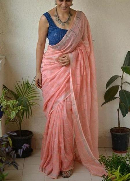 Somnambulist Pitch Colored Soft Khadi Saree SY 5256