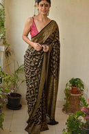 Grey Black Color Designer Festival Wear Soft Cotton Silk Fancy Saree SY 877