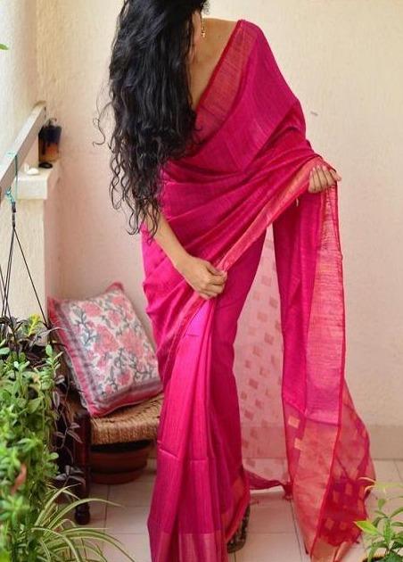 Yummy Pink Colored Online Soft Cotton Saree SY 5233