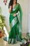 Dashing Green Color Soft Cotton Silk Designer Saree