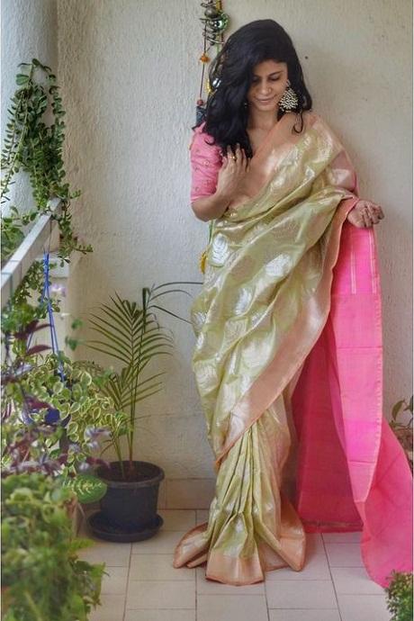 Beauteous Light Green Color Designer Soft Silk Saree