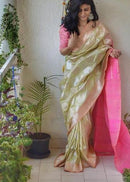 Sparkling Beige Colored Soft Cotton Online Saree SY 5263