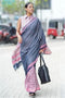 Desiring Khadi Grey And Pink Color Linen Designer Digital Print Saree