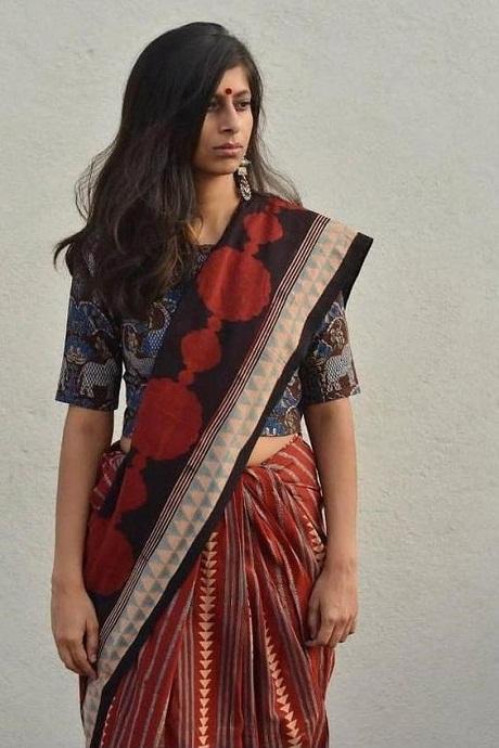 Charismatic Brown Coffee Color Linen Designer Digital Print Saree