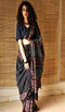 Delightful Black Color Linen Designer Digital Print Saree for party wear saree