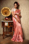 Rich Peach weaving Patta Soft Silk Designer Jacquard Saree SY 1624