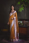 Stylish Chiku Gold Color Soft Silk Designer Jacquard Saree SY 1602