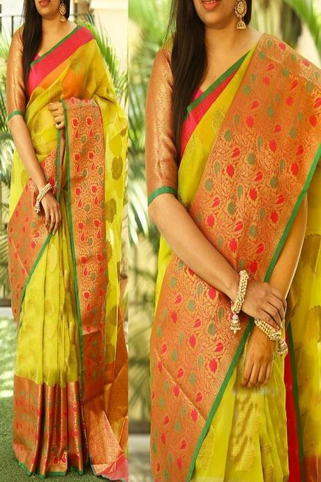 Gorgeous Musterd Color Saree