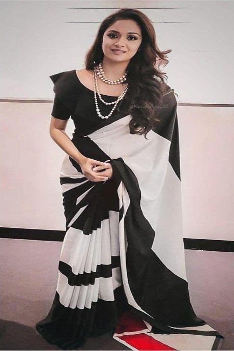 Trending Black And White Saree