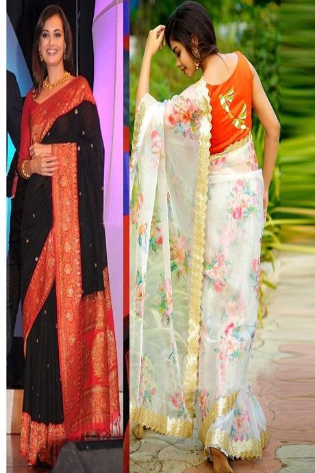 White n Black Color Two Saree Combo SY 1774