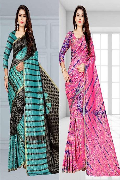 Heavy Printed Georgette Two Saree Combo SY 1771