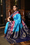 Lovely Blue Handwoven Banarasi Silk Saree with Blouse