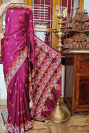 Charming Rani Color Designer Cotton Silk Patola Sarees