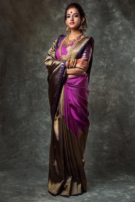 Purple Rani Colored Cotton Soft Silk Heavy Saree SY 1636