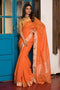 Stylish Orange Shaded Color Soft Khadi Cotton Saree SY 732