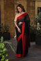 Stylish Black And Red Shaded Color Soft Linen Cotton Saree SY 738