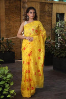 Stylish Yellow Shaded Color Soft Silk Work  Saree SY 733