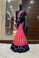 Imposing Pink and Black Color Soft Silk Designer Sarees