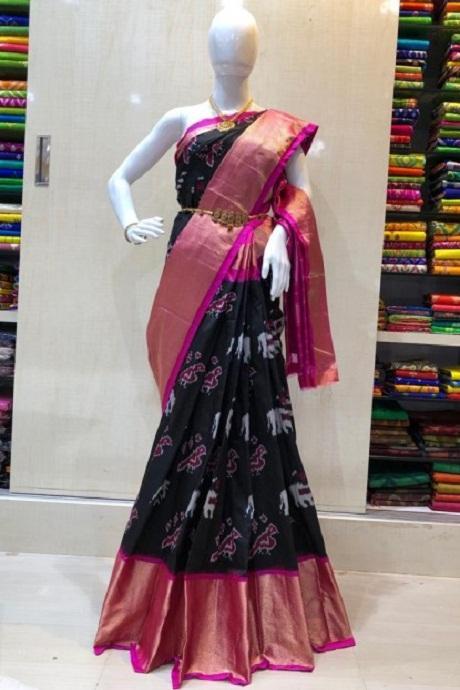 Stylish Black Color Jacquard Online Saree SY 6094