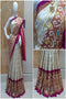 Off White Color Hand Loom Party Wear Linen Designer Digital Print Saree