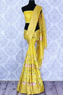 Superior Yellow Colored Hand Weaving Soft Silk Ikat Sarees SY 980