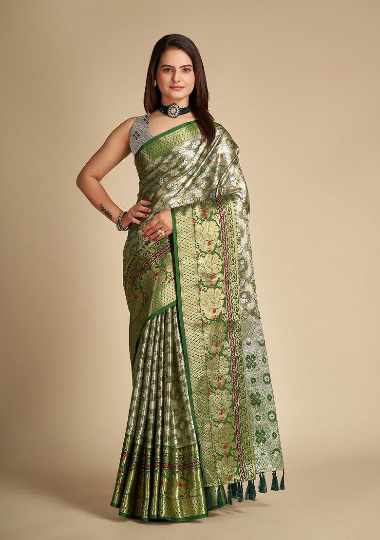 Woven Tissue Silk Saree Set