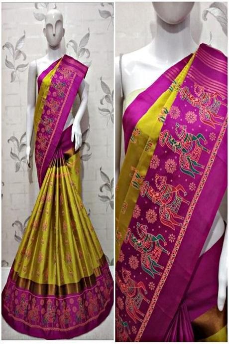 Surpassing Mustard Yellow And Rani Color Soft Silk Bandhej Sarees SY 977