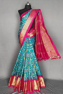 Trendy Light Firozi Color Soft Silk Designer Jacquard Sarees SY 961