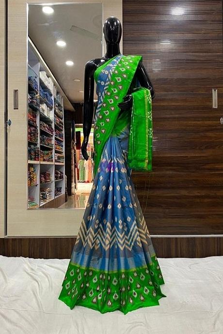 Imposing parrot and Firoji Color Soft Silk Designer Sarees SC1256