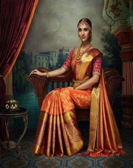 Vintage Orange Color Hand Weaving Designer Sarees SY 948