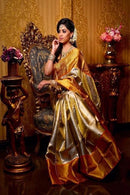 Unique Golden Color Designer Soft Silk Sarees,Sari