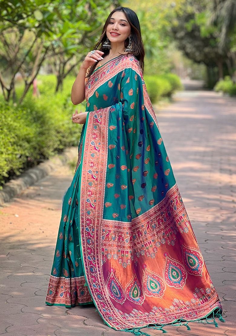 silk saree with Designer work for women