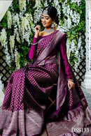 Dashing Wine Color Soft Silk Designer Jacquard Saree for party wear