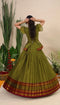 Amazing Green Color Heavy Work Kurti N Lehenga