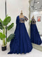 Adorning Blue Color Designer Heavy Salwar Kameez