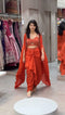 Attractive Festival Wear Orange Color Crop Top Suits