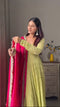 Actress Light Parrot Color Designer Heavy Salwar Suits