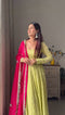 Actress Light Parrot Color Designer Heavy Salwar Suits