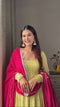 Actress Light Parrot Color Designer Heavy Salwar Suits