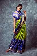 Surpassing Blue And Green Color Jacquard Saree SY 1637