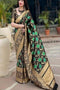 Superlative Green Colored Soft Silk Jacquard Saree SY 5461