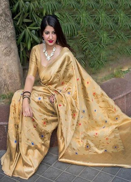 Vivacious Yellow Colored Soft Silk Classic Designer Jacquard Saree SY 5454