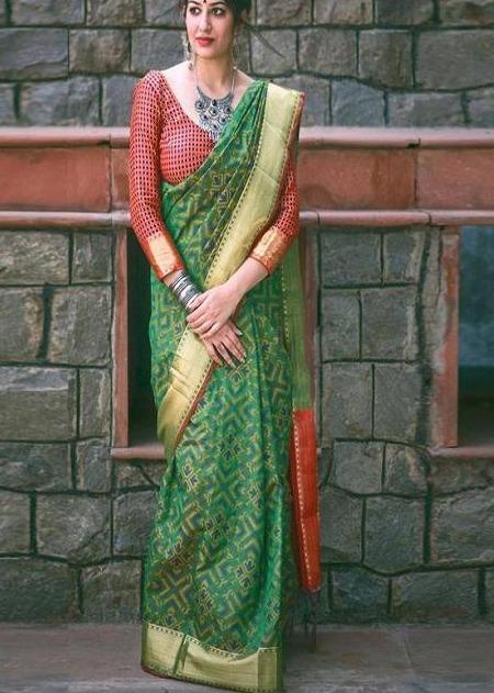 Spiffy Green Colored Soft Silk Online Saree SY 5452