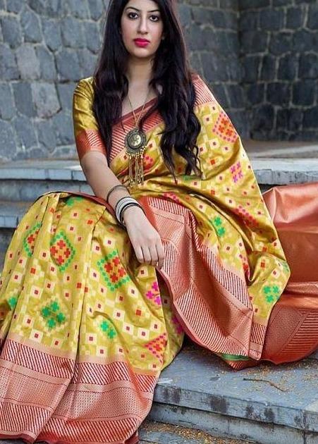 Vivacious Yellow Colored Soft Silk Kanjivaram Saree SY 5435