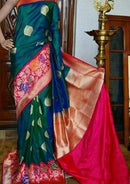 Heavenly Rama Colored Soft Silk Bandhej Saree SY 5422