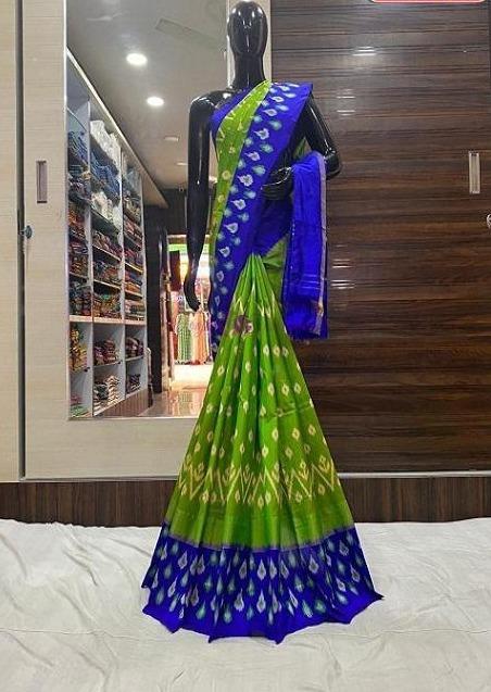 Partywear Green Bandhej Sequence Embroidery Border Saree SY 4824